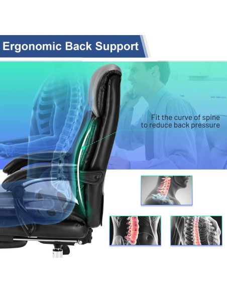 Silla de Oficina Ejecutiva DUMOS Reclinable con Descansabrazos