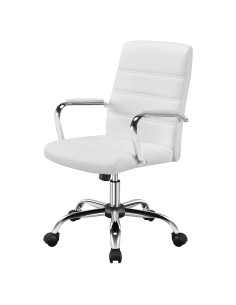Silla de Oficina Yaheetech Ergonómica Ajustable Blanco