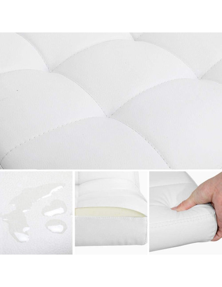 Silla de Oficina Blanca Yaheetech Ajustable con Ruedas