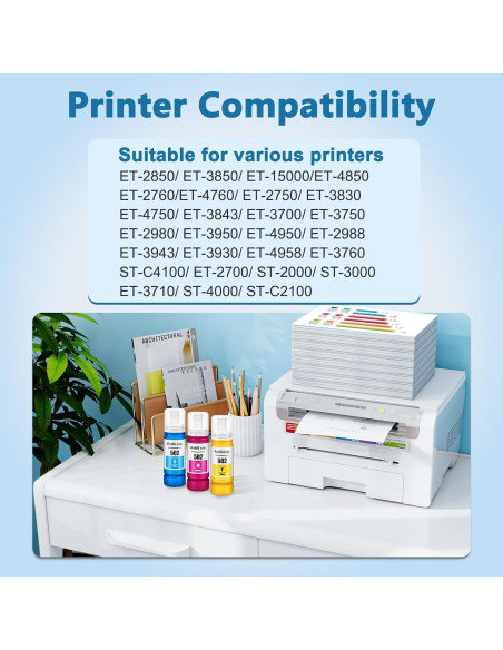 Botellas de Tinta Color 502 DEEIYUER para Impresoras EcoTank