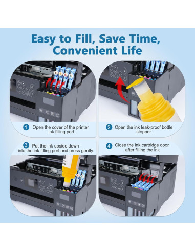 Botellas de Tinta Color 502 DEEIYUER para Impresoras EcoTank