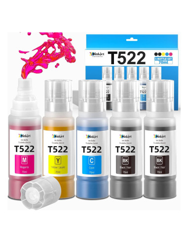 Botellas de Tinta 522 Xcinkjet para Epson EcoTank 70ml (2BK C M Y)
