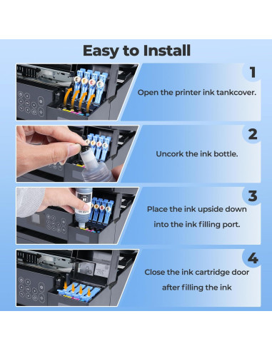 Botellas de Recarga de Tinta 522 Trokliey para Impresoras ET