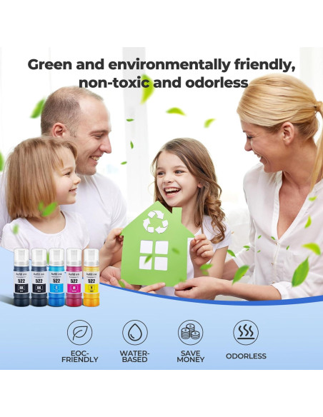 Botellas de Recarga de Tinta 522 Trokliey para Impresoras ET