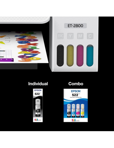 Botellas de Tinta Epson EcoTank T522120-BCS Combo Negro y Color