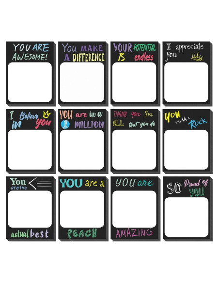 Notas Adhesivas Motivacionales Spakon 12 Pcs 7.6x10 cm