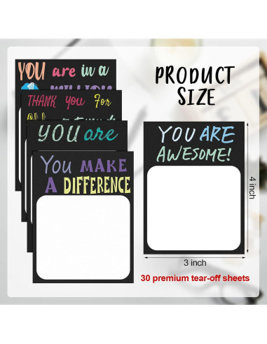 Notas Adhesivas Motivacionales Spakon 12 Pcs 7.6x10 cm