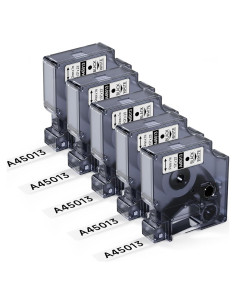 Cinta de Etiquetas MarkDomain D1 45013 Negro sobre Blanco 12mm x 7m