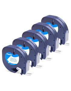 Cinta de Etiqueta Dymo LetraTag Label Orison 12mm Negro/Blanco 5P