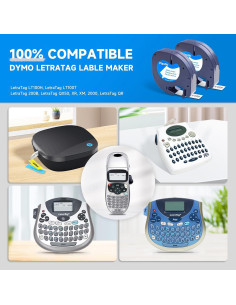 Cinta de Etiqueta Dymo LetraTag Label Orison 12mm Negro/Blanco 5P 2