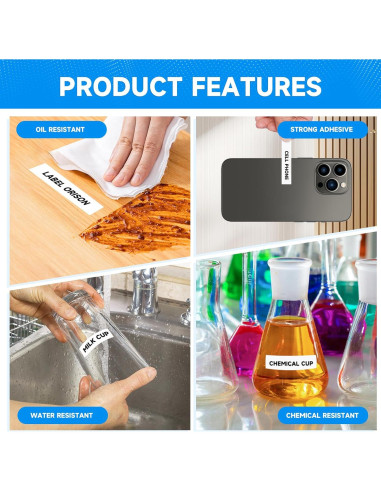 Cinta de Etiqueta Dymo LetraTag Label Orison 12mm Negro/Blanco 5P