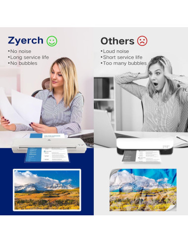 Laminadora Térmica A3 Zyerch 7 en 1 con 40 Fundas