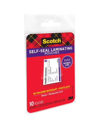 Bolsas de Laminado Reposicionables Scotch 6.1x9.7 cm - Paquete de 10