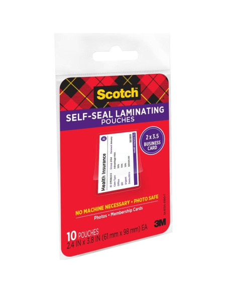 Bolsas de Laminado Reposicionables Scotch 6.1x9.7 cm - Paquete de 10