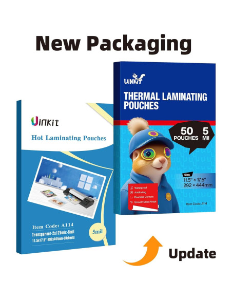 Bolsas de Laminado Térmico Uinkit 11.5x17.5" 5 Mil Paquete 50