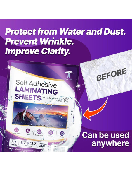 Papel de Laminado Autoadhesivo T TORTO9 30 Hojas Carta