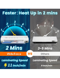 Laminadora Térmica VidaTeco 22.86 cm con 20 Hojas 3 mil 2