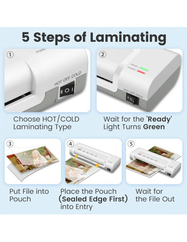 Laminadora Térmica VidaTeco 22.86 cm con 20 Hojas 3 mil