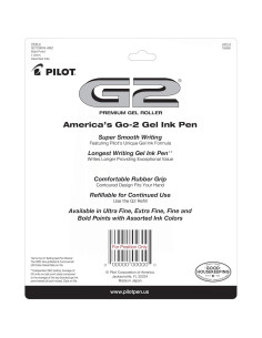 Bolígrafos de Gel Pilot G2, Punta Gruesa 1 mm, Paquete de 8 2