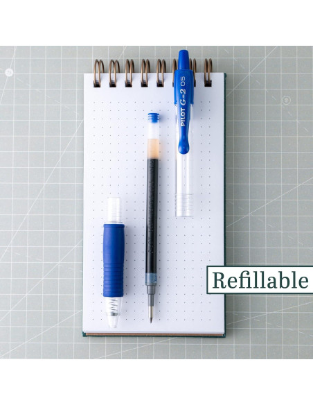 Bolígrafos de Gel Pilot G2 Extra Fino 0.5mm Negro y Azul (6 unidades)