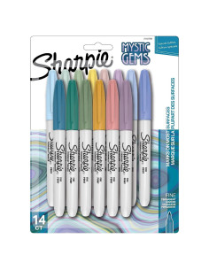 Marcadores Permanentes Sharpie Mystic Gem, Punta Fina, 14 Colores