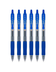 Bolígrafos de Gel Retráctiles PILOT G2 Premium 0.7mm Azul, 6 Unidades