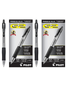 Bolígrafos de Gel Pilot G2 Premium 0.38 mm Tinta Negra 12 Unidades