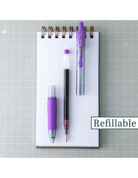 Bolígrafos de Gel Retráctiles Pilot G2, Punta Gruesa 1.0mm, Tinta Púrpura, 6 Unidades Bolígrafos de Gel Retráctiles Pilot G2, Punta Gruesa 1.0mm, Tinta Púrpura, 6 Unidades