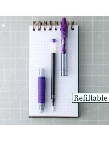 Bolígrafos de Gel Pilot G2 Fina 0.7mm Uva - Paquete de 12