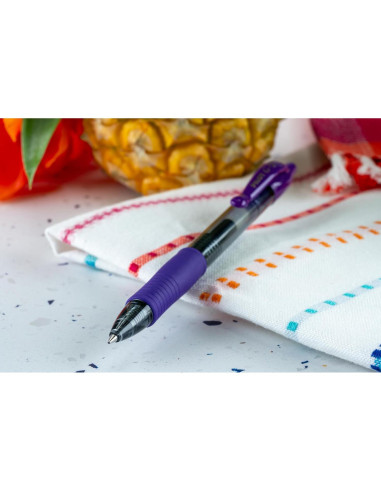 Bolígrafos de Gel Pilot G2 Fina 0.7mm Uva - Paquete de 12