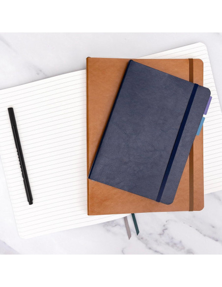 Cuaderno Tapa Blanda PAPERAGE Mediano 160 Páginas Rayadas Cognac