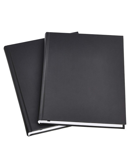Diarios Profesionales Amazon Basics, 2 Unidades, Negro, 26.67x19.05 cm