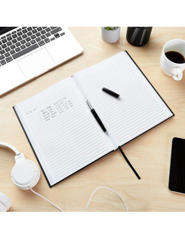 Diarios Profesionales Amazon Basics, 2 Unidades, Negro, 26.67x19.05 cm