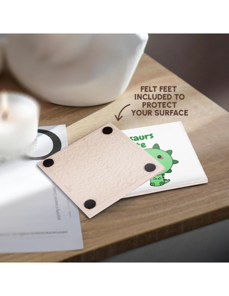 Juego de 8 Posavasos de Cerámica 3dRose - Dinosaurios