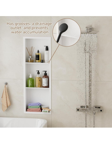 Nicho de Ducha Empotrado Oenalw 30.48x91.44cm Acero Inoxidable