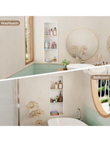 Nicho de Ducha Empotrado Oenalw 30.48x91.44cm Acero Inoxidable