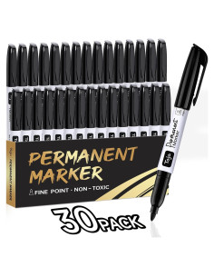 Marcadores Permanentes Taja 30 Unidades Punta Fina Negro