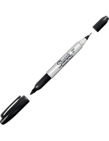 Marcador Permanente Twin Tip Sanford 32201 Punta Fina y Ultra Fina Negro
