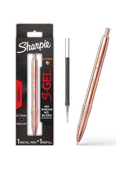 Bolígrafo Gel Sharpie S-Gel Cobre 0.7mm Tinta Negra Recargable