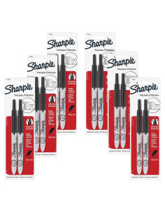 Marcadores Retráctiles Ultra Fina Sharpie Negro - Paquete 12