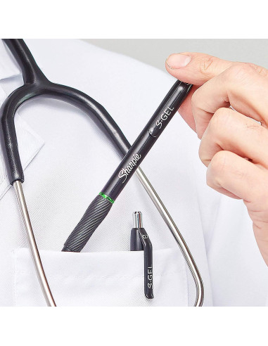 Bolígrafos de Gel Sharpie S-Gel 0.5mm Negro - 12 Unidades