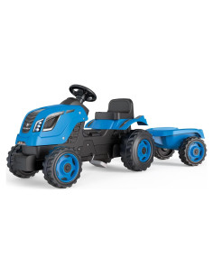 Tractor Pedal Infantil Smoby Farmer XL Azul con Remolque