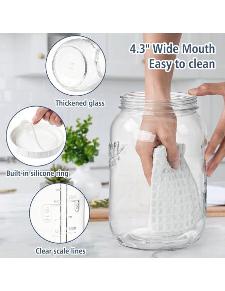 Tarro de Vidrio de 3.785 L con Tapa Hermética Folinstall