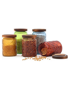 Tarros de Vidrio Vintage Outus 5 Pcs 700ml y 1000ml con Tapas