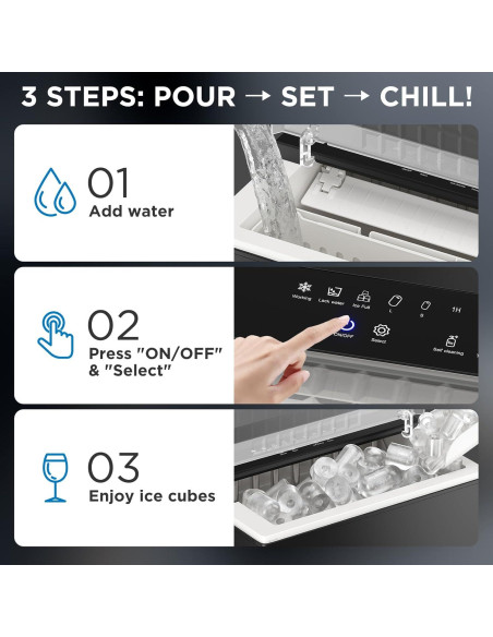 Fabricador de Hielo Portátil EXTRAFEIN 11.79 kg/día, Autolimpiante