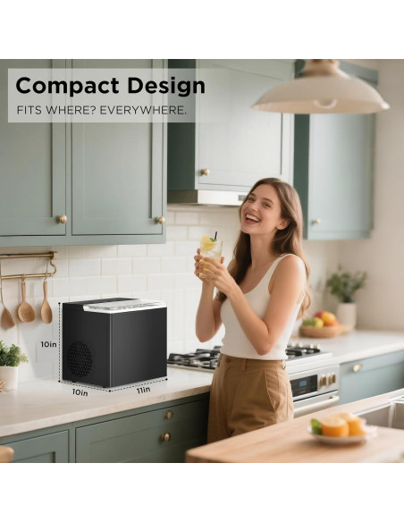 Fabricador de Hielo Portátil EXTRAFEIN 11.79 kg/día, Autolimpiante