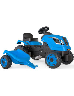 Tractor Pedal Infantil Smoby Farmer XL Azul con Remolque 2
