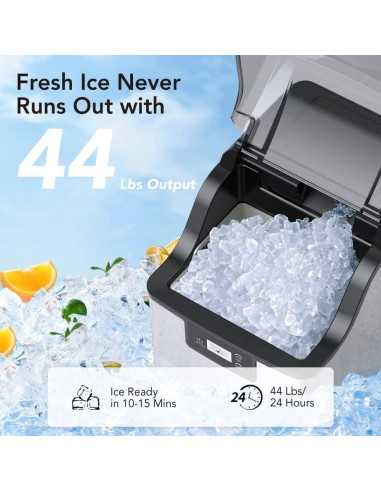 Máquina de Hielo de Mostrador Garvee ICJU_IZ01 44 kg/día Acero Inoxidable