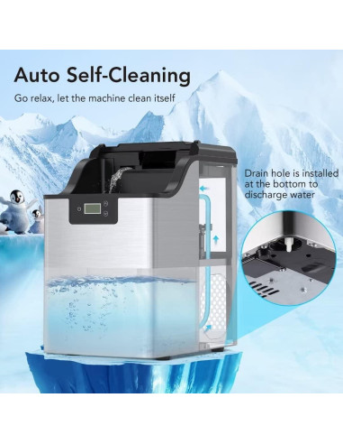 Máquina de Hielo de Mostrador Garvee ICJU_IZ01 44 kg/día Acero Inoxidable