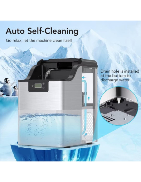 Máquina de Hielo de Mostrador Garvee ICJU_IZ01 44 kg/día Acero Inoxidable